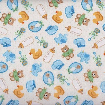 Baby by Makower Fabrics UK - Scatter Blue - 60CMS